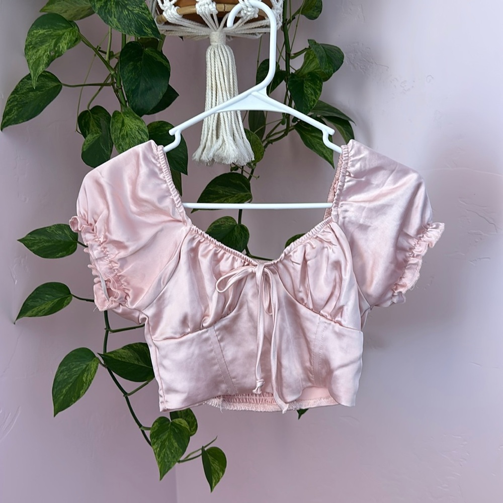 Pacsun satin pink top